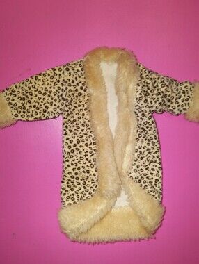 Barbie doll size fall coat animal print